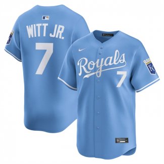 Camiseta Beisbol Hombre Kansas City Royals Bobby Witt Jr Alterno Limited Juvenil Azul Claro