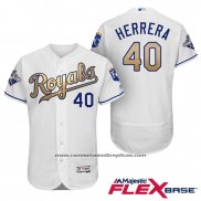 Camiseta Beisbol Hombre Kansas City Royals Campeones 40 Kelvin Herrera Flex Base Oro