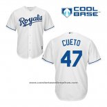 Camiseta Beisbol Hombre Kansas City Royals Johnny Cueto 47 Blanco Primera Cool Base
