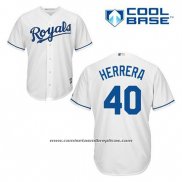 Camiseta Beisbol Hombre Kansas City Royals Kelvin Herrera 40 Blanco Primera Cool Base