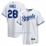 Camiseta Beisbol Hombre Kansas City Royals Kyle Isbel Primera Replica Blanco