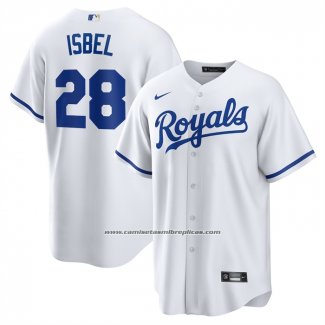 Camiseta Beisbol Hombre Kansas City Royals Kyle Isbel Primera Replica Blanco