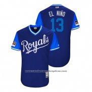 Camiseta Beisbol Hombre Kansas City Royals Salvador Perez 2018 LLWS Players Weekend El Nino Azul
