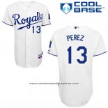 Camiseta Beisbol Hombre Kansas City Royals Salvador Perez Blanco Cool Base