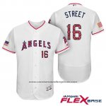 Camiseta Beisbol Hombre Los Angeles Angels 2017 Estrellas y Rayas Huston Street Blanco Flex Base Camiseta Beisbol Hombre Los Angeles Angels 2017 Estrellas y Rayas Huston Street Blanco Flex Base