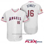 Camiseta Beisbol Hombre Los Angeles Angels 2017 Estrellas y Rayas Huston Street Blanco Flex Base