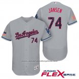 Camiseta Beisbol Hombre Los Angeles Dodgers 2017 Estrellas y Rayas Kenley Jansen Gris Flex Base