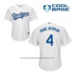 Camiseta Beisbol Hombre Los Angeles Dodgers Babe Herman 4 Blanco Primera Cool Base