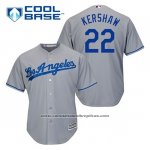 Camiseta Beisbol Hombre Los Angeles Dodgers Clayton Kershaw 22 Gris Cool Base Camiseta Beisbol Hombre Los Angeles Dodgers Clayton Kershaw 22 Gris Cool Base