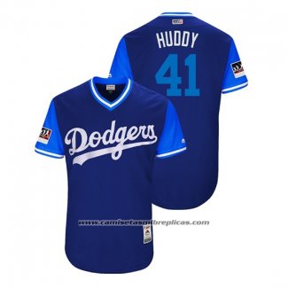 Camiseta Beisbol Hombre Los Angeles Dodgers Daniel Hudson 2018 LLWS Players Weekend Huddy Azul