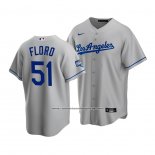 Camiseta Beisbol Hombre Los Angeles Dodgers Dylan Floro 2020 Replica Road Gris