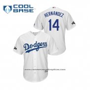 Camiseta Beisbol Hombre Los Angeles Dodgers Enrique Hernandez 2019 Postemporada Cool Base Blanco