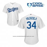 Camiseta Beisbol Hombre Los Angeles Dodgers Fernando Valenzuela 34 Blanco Primera Cool Base