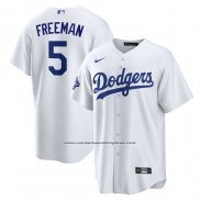 Camiseta Beisbol Hombre Los Angeles Dodgers Freddie Freeman Campeones Serie Mundial 2025 Primera Replica Blanco