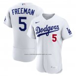 Camiseta Beisbol Hombre Los Angeles Dodgers Freddie Freeman Primera Autentico Blanco