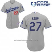 Camiseta Beisbol Hombre Los Angeles Dodgers Gris Matt Kemp Cool Base Jugador
