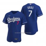 Camiseta Beisbol Hombre Los Angeles Dodgers Julio Urias Autentico 2020 Alterno Azul