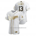 Camiseta Beisbol Hombre Los Angeles Dodgers Max Muncy Golden Edition Autentico Blanco