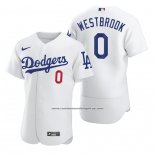 Camiseta Beisbol Hombre Los Angeles Dodgers Russell Westbrook Lakers White Authentic