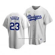 Camiseta Beisbol Hombre Los Angeles Dodgers Steven Souza Cooperstown Collection Primera Blanco