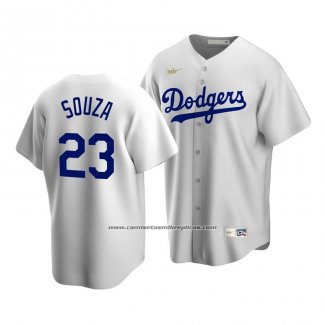 Camiseta Beisbol Hombre Los Angeles Dodgers Steven Souza Cooperstown Collection Primera Blanco