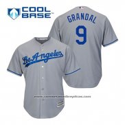 Camiseta Beisbol Hombre Los Angeles Dodgers Yasmani Grandal 9 Gris Cool Base