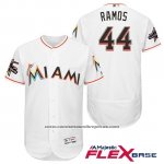 Camiseta Beisbol Hombre Miami Marlins 44 A.j. Ramos Blanco 2017 Flex Base