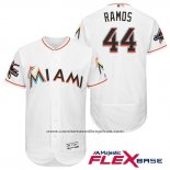 Camiseta Beisbol Hombre Miami Marlins 44 A.j. Ramos Blanco 2017 Flex Base