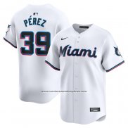 Camiseta Beisbol Hombre Miami Marlins Eury Perez Primera Limited Blanco