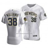 Camiseta Beisbol Hombre Milwaukee Brewers Devin Williams Autentico Primera Blanco