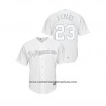 Camiseta Beisbol Hombre Milwaukee Brewers Jordan Lyles 2019 Players Weekend Replica Blanco