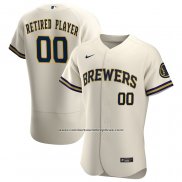 Camiseta Beisbol Hombre Milwaukee Brewers Primera Pick-A-Player Retired Roster Autentico Crema