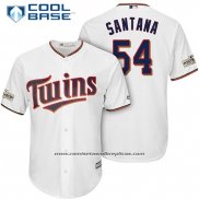 Camiseta Beisbol Hombre Minnesota Twins 2017 Postemporada Ervin Santana Blanco Cool Base