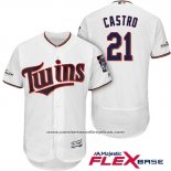 Camiseta Beisbol Hombre Minnesota Twins 2017 Postemporada Jason Castro Blanco Flex Base