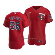 Camiseta Beisbol Hombre Minnesota Twins Caleb Thielbar 56 Autentico Alterno Rojo