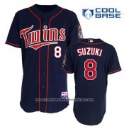 Camiseta Beisbol Hombre Minnesota Twins Kurt Suzuki 8 Azul Alterno Primera Cool Base