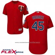 Camiseta Beisbol Hombre Minnesota Twins Phil Hughes Scarlet Autentico Collection Flex Base Custom