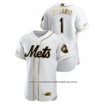 Camiseta Beisbol Hombre New York Mets Amed Rosario Golden Edition Autentico Blanco