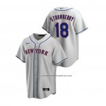 Camiseta Beisbol Hombre New York Mets Darryl Strawberry Replica Road Gris