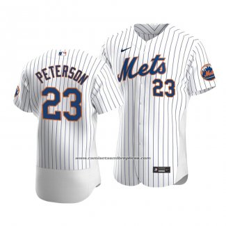 Camiseta Beisbol Hombre New York Mets David Peterson Autentico Primera Blanco