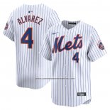 Camiseta Beisbol Hombre New York Mets Francisco Alvarez Primera Limited Blanco