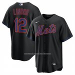 Camiseta Beisbol Hombre New York Mets Francisco Lindor Alterno Replica Negro