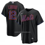 Camiseta Beisbol Hombre New York Mets Francisco Lindor Alterno Replica Negro