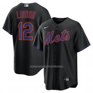 Camiseta Beisbol Hombre New York Mets Francisco Lindor Alterno Replica Negro
