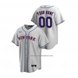 Camiseta Beisbol Hombre New York Mets Personalizada Replica Road Gris