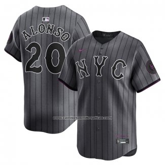 Camiseta Beisbol Hombre New York Mets Pete Alonso 2024 City Connect Limited Grafito