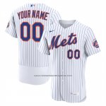 Camiseta Beisbol Hombre New York Mets Primera Autentico Personalizada Blanco1