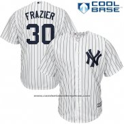 Camiseta Beisbol Hombre New York Yankees 30 Clint Frazier Blanco Primera Cool Base