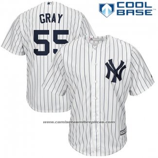 Camiseta Beisbol Hombre New York Yankees 55 Sonny Gray Blanco Primera Cool Base