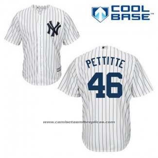 Camiseta Beisbol Hombre New York Yankees Andy Pettitte 46 Blanco Primera Cool Base